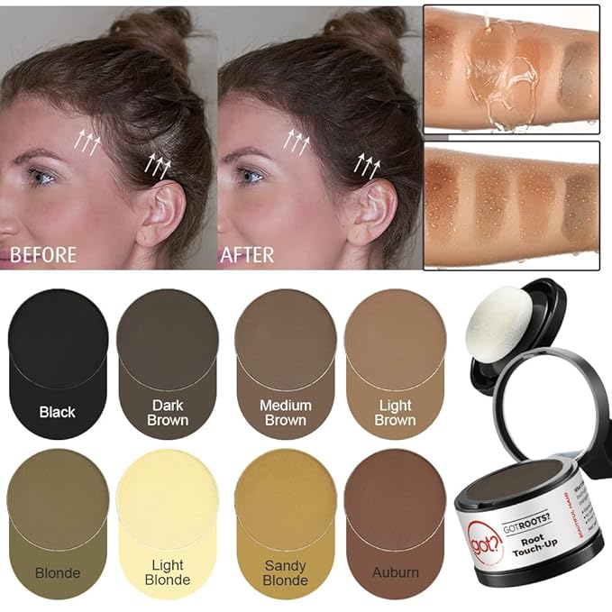 Got? Roots - Light Blonde Temporary Hair Thinning & Gray Cover Powder for Touch-Up, Brow Filler & Hairline - Pigment Infused Binding Powder - 0.14 OZ Tub