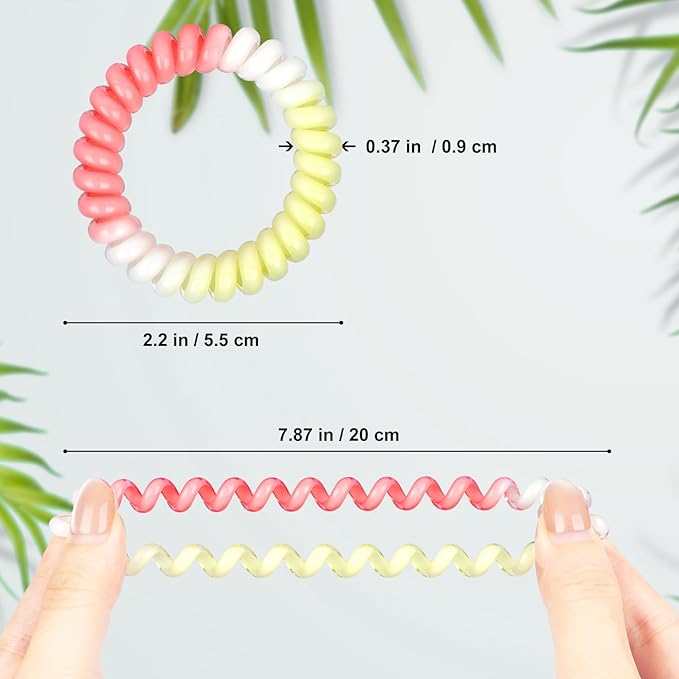 JessLab Spiral Hair Ties for Women, 10-Pack Traceless No-Damage Ponytail Holders, Coils Hair Bands for Girls, Assorted Colors