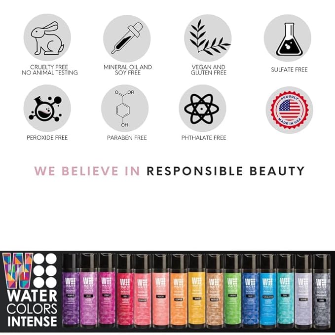 Watercolors Intense Color Depositing Shampoo, Semi Permanent Hair Color 8.5 oz - PEACH