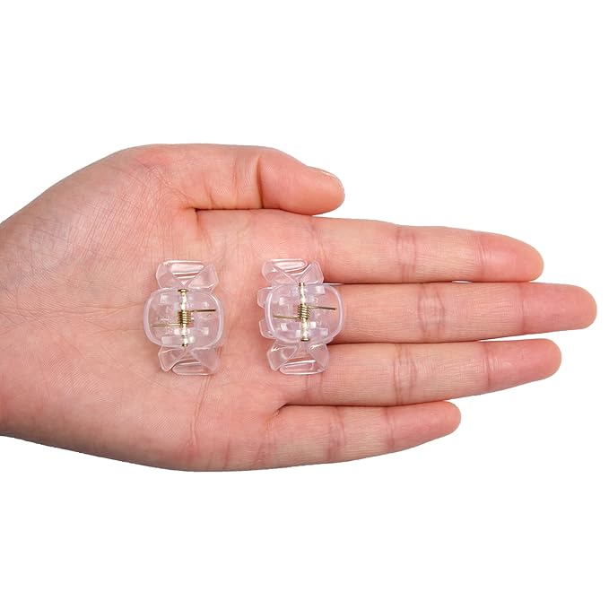 Cobahom 12 Pack Small Plastic 1.2 Inch No-Slip Mini Clips for Thin Hair Styling Accessories for Women and Girls (White)