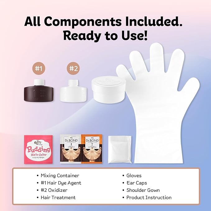 eZn Pudding Hair Dye, Ammonia-Free, Semi-Permanent DIY Korean Hair Dye Color with Keratin (Sahara Sandy)