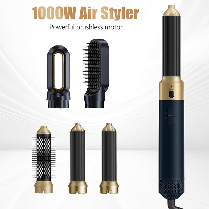 Hair Dryer Brush 5 in 1, Professional Blow Dryer Brush High-Speed Negative Ionic Hair Dryer Fast Drying, Multi Hair Styler Air Auto Wrap Styler for Curling Volumizing Straightening Waves Styling