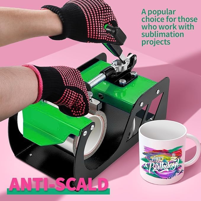 Heat‑Resistant Gloves–Silicone‑Grip Protection for Hair Styling, Curling & Flat Iron, Heat Press, Sublimation–Universal Fit