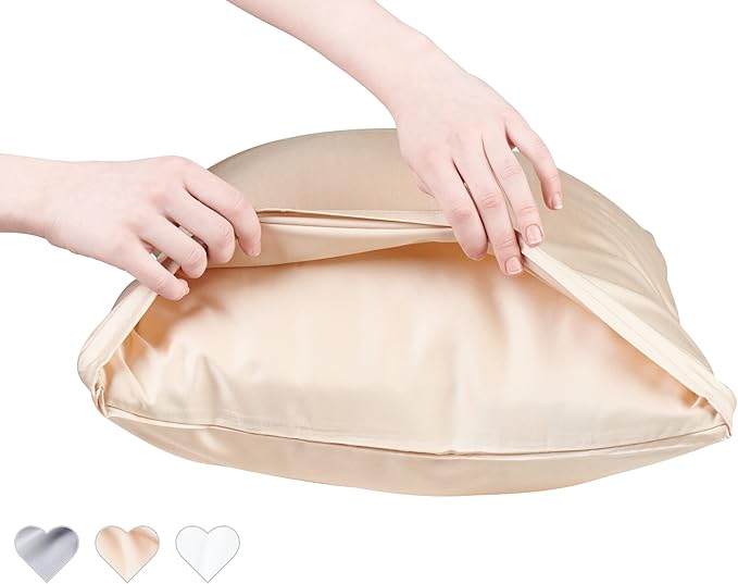 Anti Acne Pillowcase - Queen Size 30x20, Beige, Envelope Style - Oeko-TEX Certified - 75% Viscose Derived from Bamboo, 25% Modal for Smooth, Breathable, Moisture-Wicking Quality