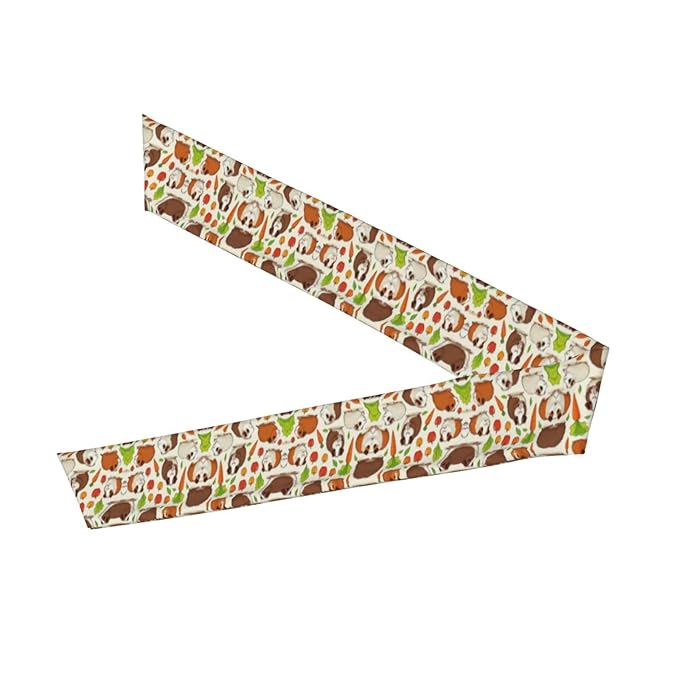 Men Women Fashion Sports Sweat Band Hair Accessories for Sports Workout Shower, Long Multifunction Vegetable Food Cute Guinea Pigs Pets Head Ribbon Headwear