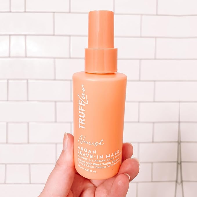 TruffLuv | Nourish Collection Argan Leave-In Mask, Infused with Black Truffle Extract, Anti-Frizz Conditioning Spray, Detangles, Hydrates and Strengthens, Paraben Free, Sulfate Free, 4.22 Fl Oz