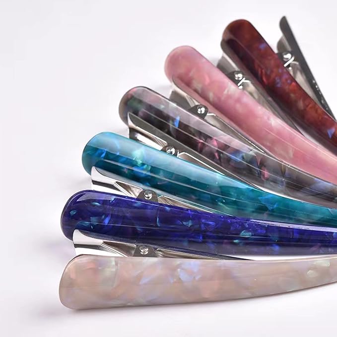 Large Metal Duckbill Hair Clips for Women, 6 Pieces & 5.5 Inch Long Non-Slip French Twist Clips, Chic Alligator Clips for Styling Thick Long Hair