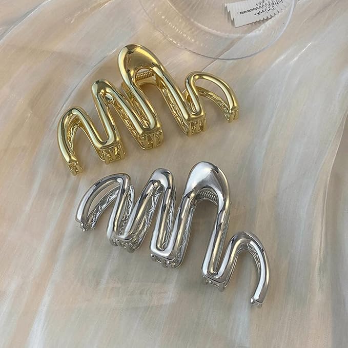 Hair Claw Clips, Snake Design Metal Hair Clip, Gold, for Women Girls, Fashionable Hair Accessories, Creative Thick Hair Clips, One Size