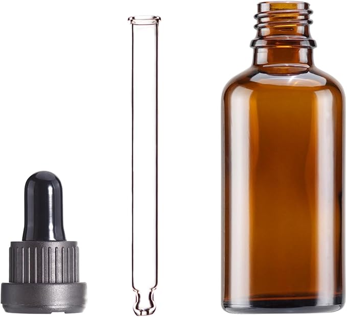 YIZHAO Amber Glass Dropper Bottle 2oz, Tincture Bottles with Glass Dropper, for Essential Oils, Aromatherapy, Cosmetic, Laboratory, Pharmacy, Liquids, Travel –12 Pcs