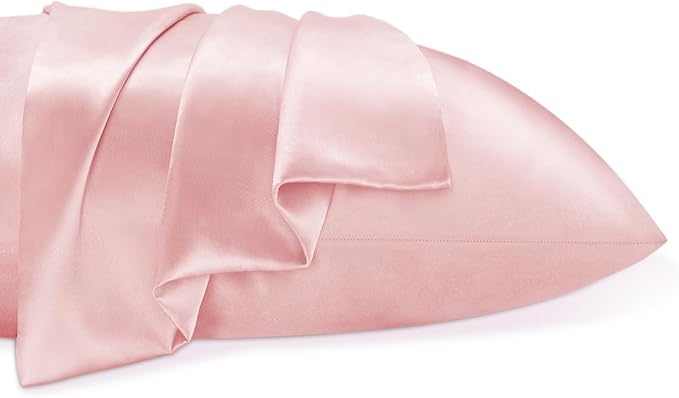 BEDELITE Satin Pillowcase for Hair and Skin, Super Soft Similar to Silk Pillow Cases 4 Pack with Envelope Closure, Cooling Pillowcases for Women Men (20"x26" Standard Size, Pink)