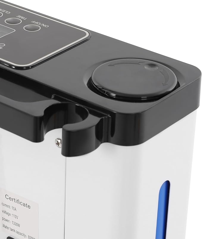 Nano Mist Hair Steamer, 9 Settings Adjustable Hair Salon Steamer, Professional Nano Mist Salon Hair Processor with 360°Swivel Wheels, 1300W Nanoscale Spray for Hair Care Hair Repair (White)