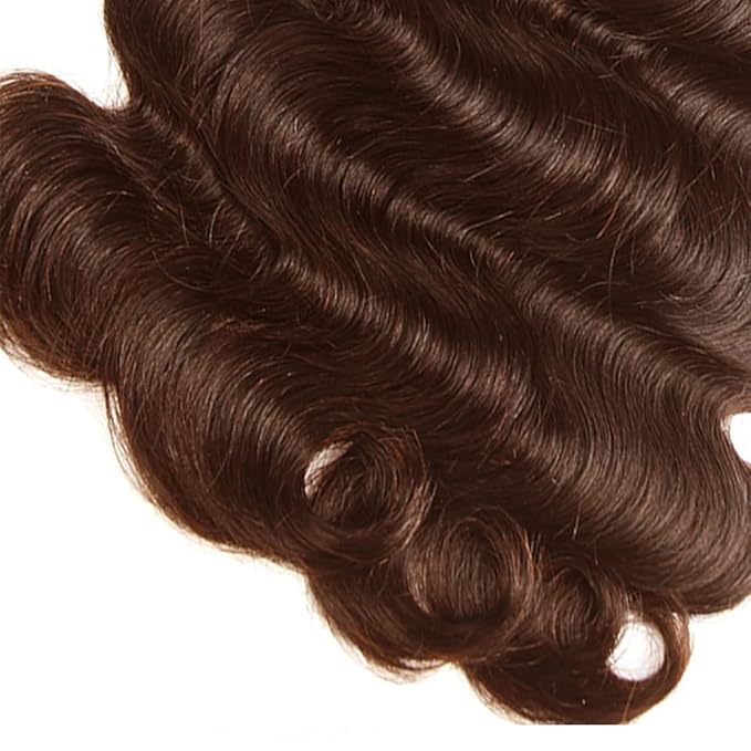 34 34 34 Inch Color 4 Bundles Human Hair Chocolate Brown Body Wave Bundles Niegmeag Brazilian Virgin Soft and Silky Remy Hair Extensions Double Weft Color 4 Body Wave Bundle