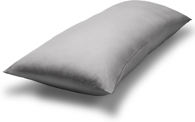 Bare Home Microfiber Body Pillow Cover - Ultra Soft - Cooling Pillowcase - Double Brushed - Pillowcase with Zipper Closure - Easy Care (20''x54'' Body Pillow Cover, Light Grey)
