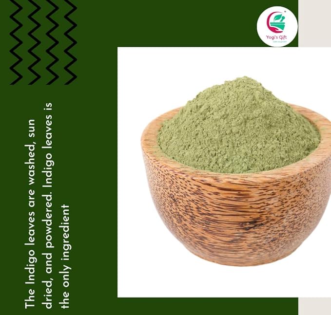 500 GRAMS | Indigo Powder for Hair (1.2 LB / 17.6 oz) | 100% Pure & Natural | Black Henna Dye | Ideal for Dark & Black Natural Hair color | Indigofera Tinctoria | Yogi’s Gift®