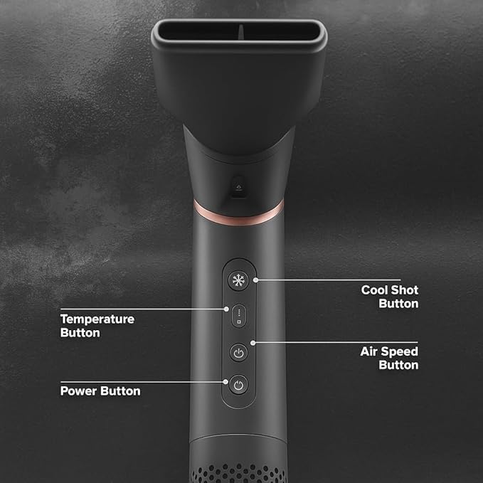 SRILabs StyleWrap Pro 7-in-1 Coanda Air Hair Multi Styler Dryer Brush in Gray with Negative Ions, Light Foldable Design, Quiet Brushless Motor, Aviation-Grade Aluminum, Memory Function