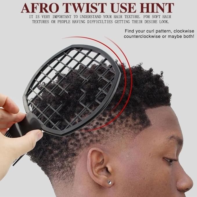 Upgraded Hair Twist Comb Hair Sponge Brush and Metal Afro Hair Pick Comb Set for Black Men Women Curls, 2 In 1 Afro Hair Coil Pick Combs Curl Brush (2 Pcs)