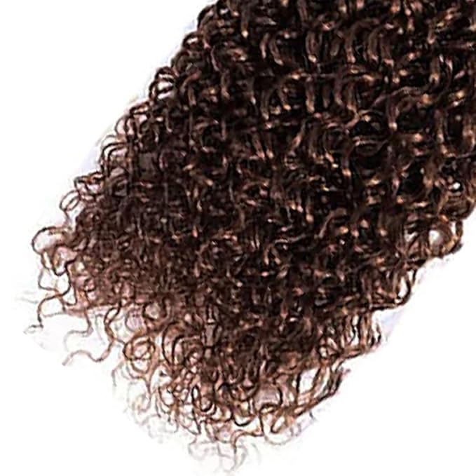 Chocolate Brown Kinky Curly Bundles Human Hair Brown Bundles 28 Inch Niegmeag Brazilian Virgin Remy Hair Extensions Color 4 Kinky Curly Bundle Double Weft Hair Weave 100g