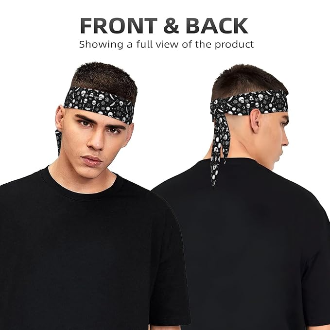Men's Women Goth Raven Crow Skull Moon Star Gothic Witch Magic Spirit Board Sports Sweatband Multi Style Lovely Head Ribbon Headdress for Running Fitness Spa