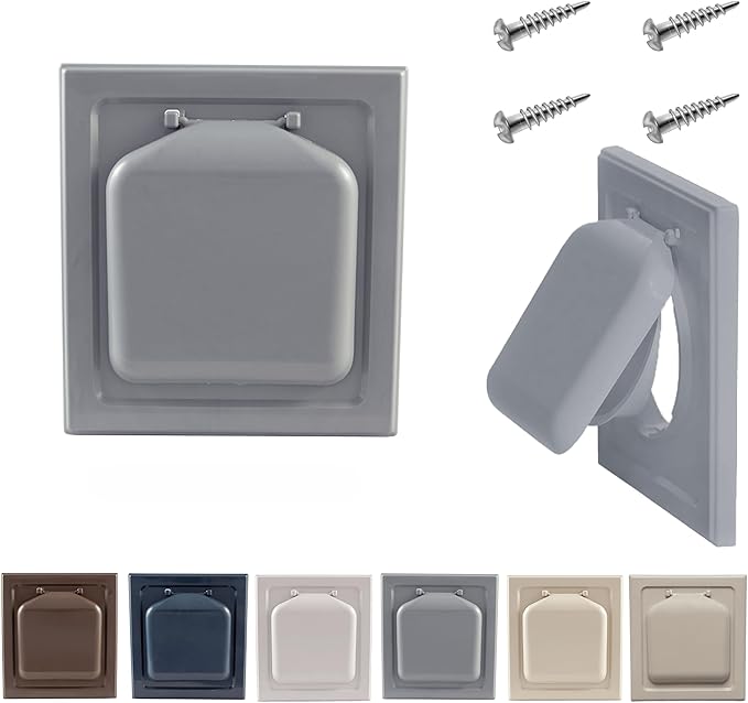 NO-PEST VENT, Exclusive Dual Door Dryer Vent Cover Outdoor 4 inch or Bathroom fan, Made in USA w Highest UV Resistant Plastic in any Outdoor Vent Cover (Slate Grey, 4 inch W/O Duct Tube)