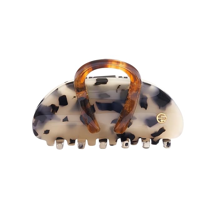 EVITA PERONI Middle Hair Clip, "Vintage Candy" Hair Clips for Women Strong Grip Acetate Shark Claw Clip with Gift Box, Amber