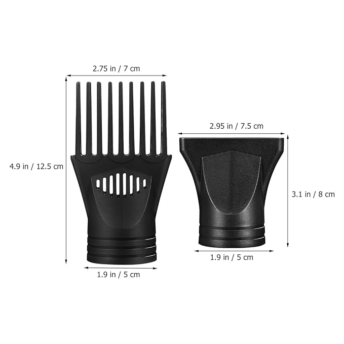 CLISPEED 2 Pcs Universal Hair Dryer Nozzle: 2 Type Hair Dryer Attachment Concentrator - Replacement Blow Flat Nozzle and Comb Attachment