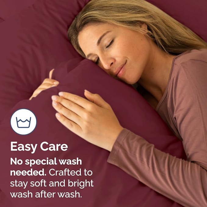 Queen Pillow Cases Set of 4 - Ultra Soft Hotel Quality Pillowcase Covers - Comfy, Cozy & Wrinkle Free - Shrinkage, Stain & Fade Resistant - Machine Washable Pillow Protectors - 4 Piece Set - Burgundy