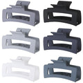6 Pack Hair Clips, 3.5 Inch Medium Hair Claw Clips for Women and Girls - Grey