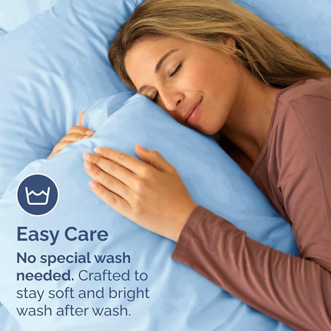 King Pillow Cases - 4 Pack - Super Soft Pillowcase Covers - Envelope Enclosure - Hotel Quality Pillow Protectors - Wrinkle Free, Shrink & Stain Resistant - Machine Washable - 20" x 40" (Light Blue)