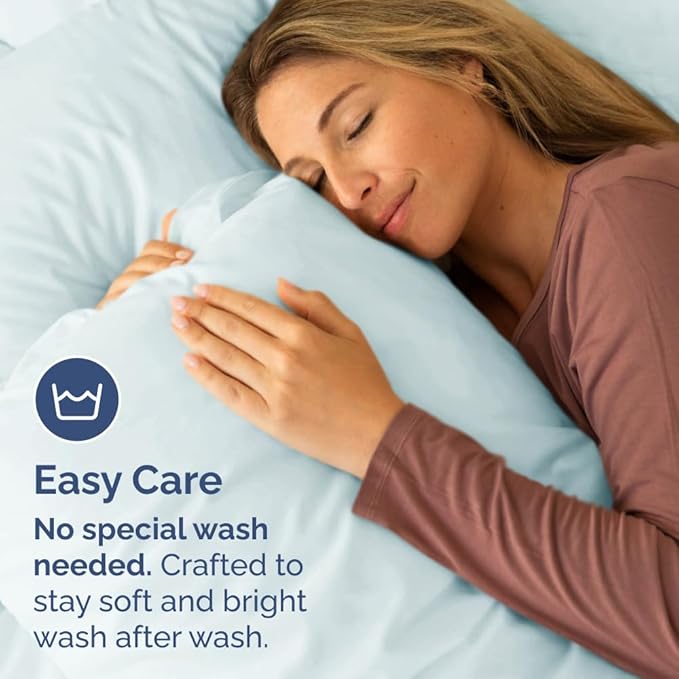 King Pillow Cases Set of 8 - Ultra Soft Hotel Quality Pillowcase Covers - Comfy & Wrinkle Free - Shrink, Stain & Fade Resistant - Easy-Care, Machine Washable Pillow Protectors - 8 Piece Set - Ice Blue