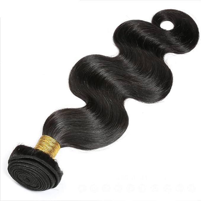 Bundles Human Hair Color 1B Body Wave Bundles Brazilian Virgin Soft and Silky Remy Hair Single Bundle 16 Inch Double Weft Natural Black Body Wave Bundle Hair Weave 100g
