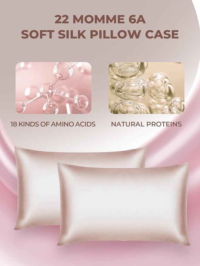 Mulberry Silk Pillowcase for Hair and Skin, SGMSILK 22 Momme Natural Silk Pillow Cases with Zipper, 6A Soft and Smooth Single Sided Pure Silk Pillow Cover (Coral Pink, King 20"x36")