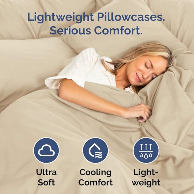 Queen Pillow Cases Set of 6 - Ultra Soft Hotel Quality Pillowcase Covers - Comfy & Wrinkle Free - Shrink, Stain and Fade Resistant - Easy-Care, Machine Washable Pillow Protectors - 6 Pcs Set - Cream