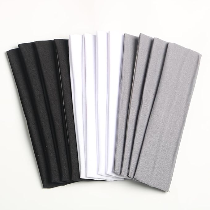 Headbands for Women,12PCS,Soft Stretch Elastic Yoga Sport Headbands