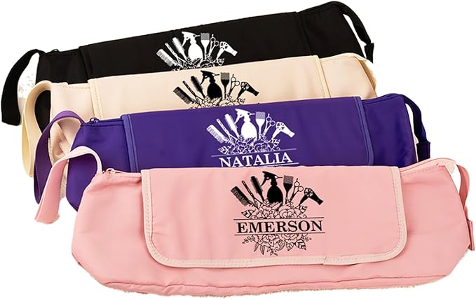 callie Custom Hair Tools Travel Bag, Personalized Portable Hair Accessories Organizer Case Storage Pouch with Heat Resistant Mat, Gifts for Women Men, 18" x 4.7" × 5.9"