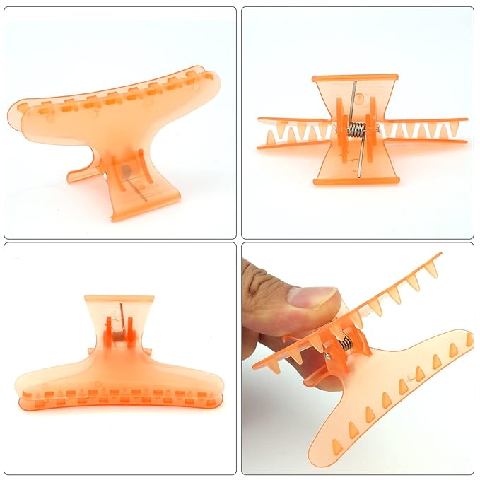 Ondder Butterfly Hair Claws and Pro Salon Clips for Styling, Sectioning, Cutting, Coloring - Hair Accessories for Women, Girls, Men