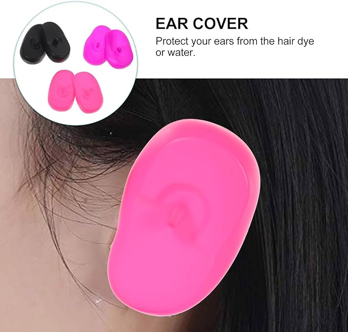 3 Pairs Earmuffs Silicone Ear Dryer Ear Protectors for Hairdressing Hair Perm Dye Highlight