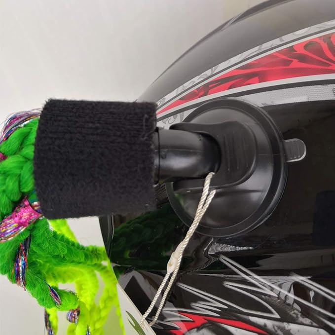 Helmet Pigtails Gradient Ramp Helmet Braids Ponytail Helmet Hair with Suction Cup for Motor Bike 1PCS 24inch (Helmet not Included)