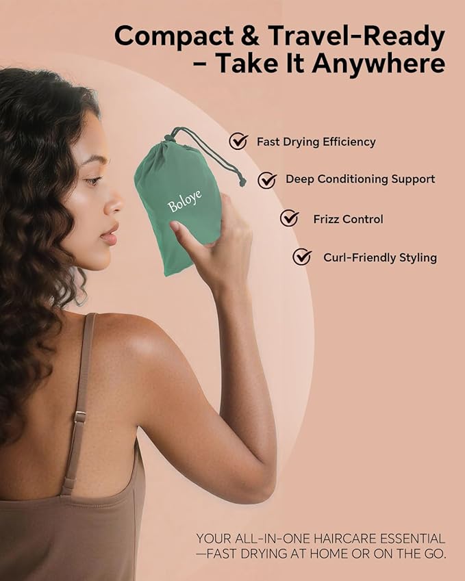 Hair Dryer Bonnet Attachment – 28.5" XL Hooded Dryer Cap for Faster Drying & Deep Conditioning, Extra-Large Space Fits Thick, Curly Hair & Styling Tools (Green, Extra Large)