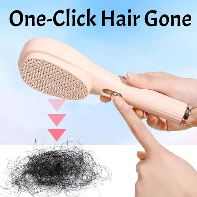 Self Cleaning Hair brush Retractable Hair Brush For women, Airbag Massage Combs for Thick Hair Long Hair, Larger Paddle Detangles Thick/Curly Hairs