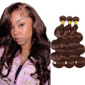 Brown Body Wave Bundles Human Hair Color 4 Bundle 26 26 26 Inch Niegmeag Brazilian Virgin Soft and Silky Remy Hair Extensions Chocolate Brown Bundle