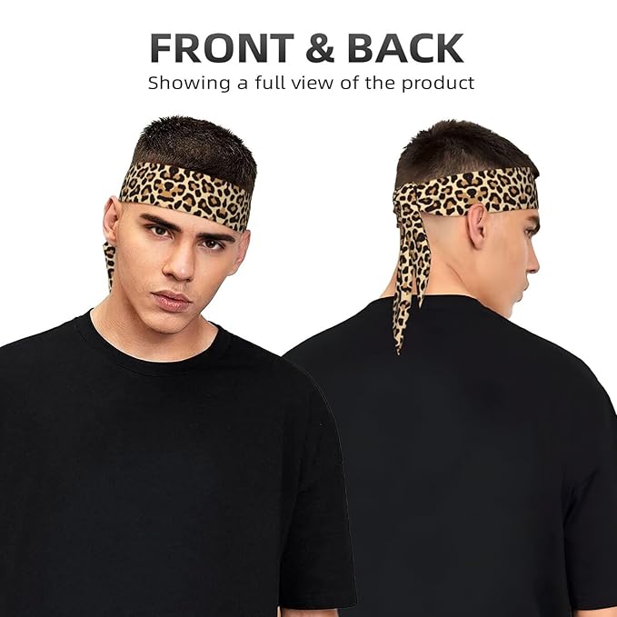 Men's Women Lovely Sports Sweatband Hair Decor for Sports Athletic Spa, Elastic Multipurpose Cool Cheetah Leopard Print Head Ribbon Headwear