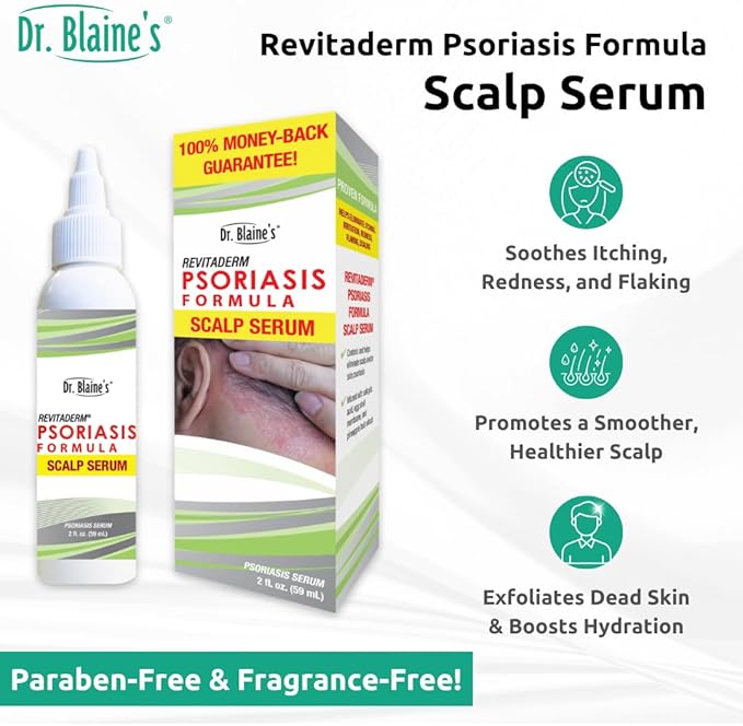 Dr. Blaine's Scalp Psoriasis Serum, Eliminate Itching, Scaling, Flaking, Redness - Fragrance-Free, Paraben-Free - Sal Acid & Allantoin - Travel Size 2 oz.