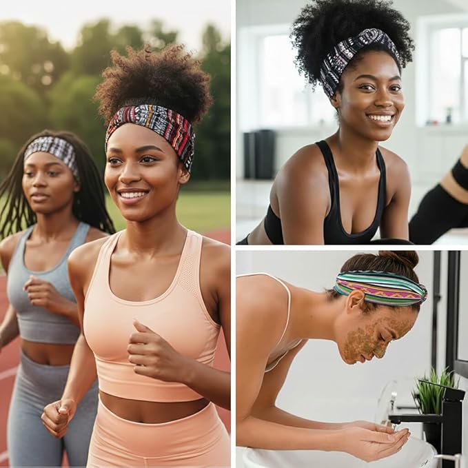 DRESHOW 4 Pack Turban Headbands for Women Wide Vintage Head Wraps Knotted Cute Hair Band Accessories