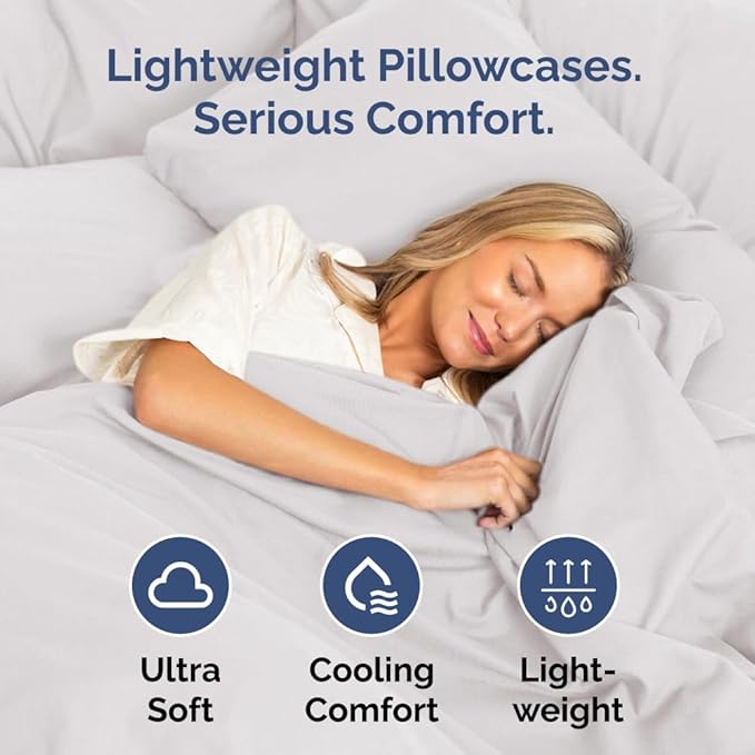 Queen Pillow Cases - 2 Pack - Super Soft Pillowcase Covers - Envelope Enclosure - Hotel Quality Pillow Protectors - Wrinkle Free, Shrink & Stain Resistant - Machine Washable - 20" x 30" (French Grey)