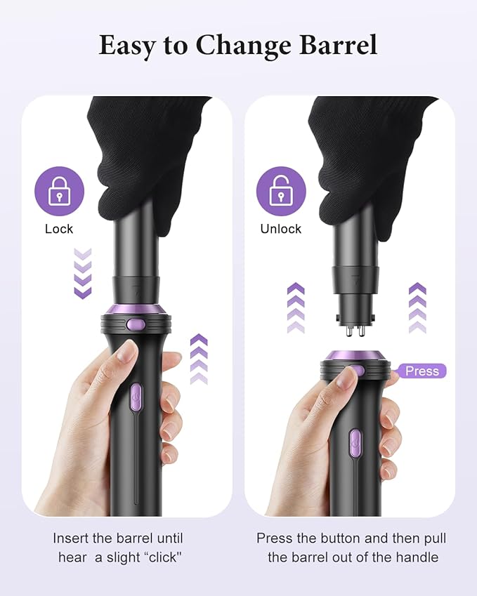 5 in 1 Curling Iron, Curling Wand Set with Thermal Brush, Flat Iron Hair Straightener, 3 Ceramic Irons (0.35"-1"), 13 Adjustable Temps, Hair Curler Waver with Heat Resistant Mat, Glove, Clip