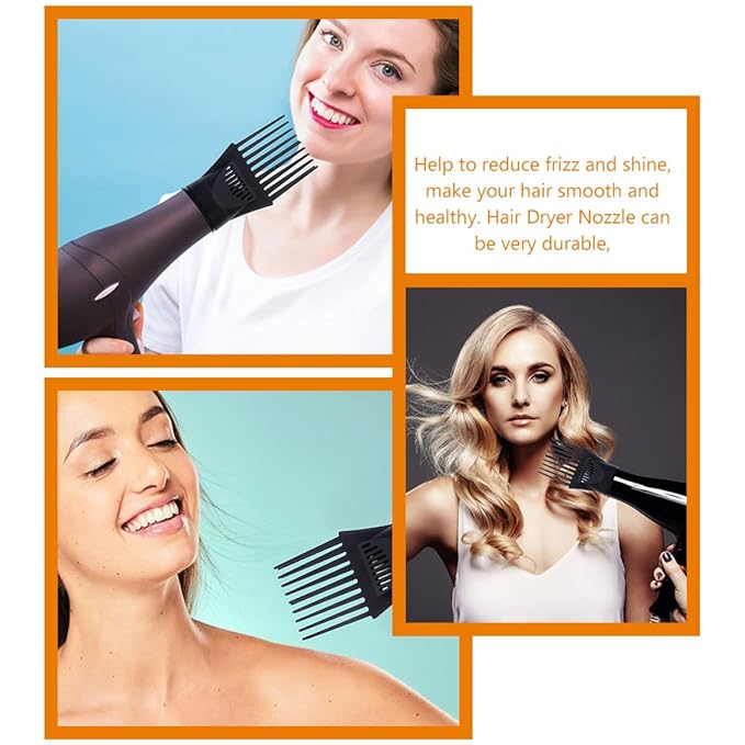 Unomor 5Pcs Hair Dryer Comb Attachment Professional Hair Styling Nozzles Concentrator Blow Dryer Accessories for Salon and Home Use