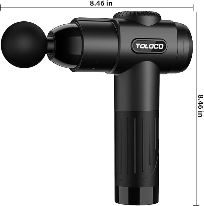 TOLOCO Massage Gun, Deep Tissue Back Massage for Athletes for Pain Relief, Percussion Massager with 10 Massages Heads & Silent Brushless Motor, Christmas Gifts for Women, Men, Black