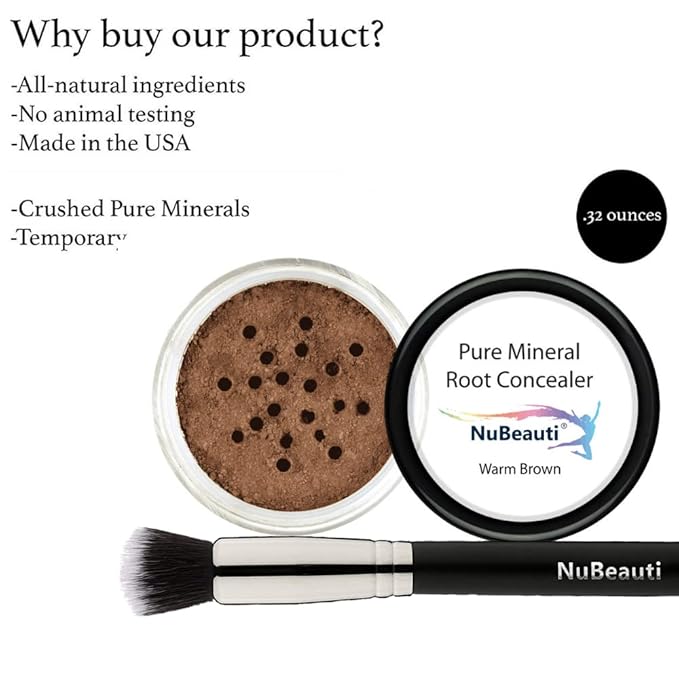 Root Touch Up Powder - Natural Hairline Concealer with 11 Shades - Free of Fragrance, Talc & Parabens (With Brush, Warm Brown)