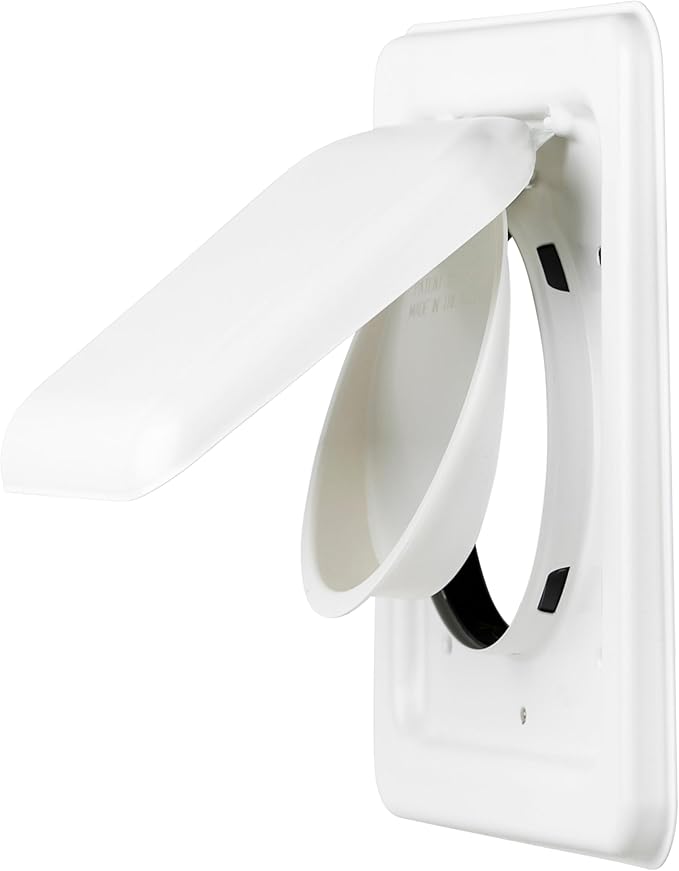 NO-PEST VENT MetalGuard, Dual Door Dryer Vent Cover Outdoor 4 Inch, Powder-Coated Heavy Duty Steel, Pest Proof, Rust Resistant, Safe & Efficient Vent Cap (White, STEEL 4" W/O Duct Tube)