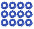 12pcs Cotton Hair Scrunchies Single Jersey Solid Color Ponytail Holders Elastic Hair Ties for Women Accessories (Royal Blue)